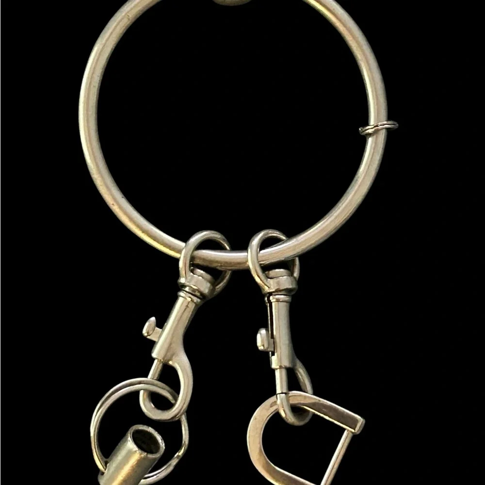 Vintage US Open Tennis Keychain Silver Trophy Key Ring Snap Hook Souvenir